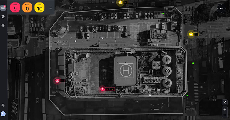 현장 CCTV 영상 분석 시스템 - 현장 카메라 위치 및 AI 분석 현황
